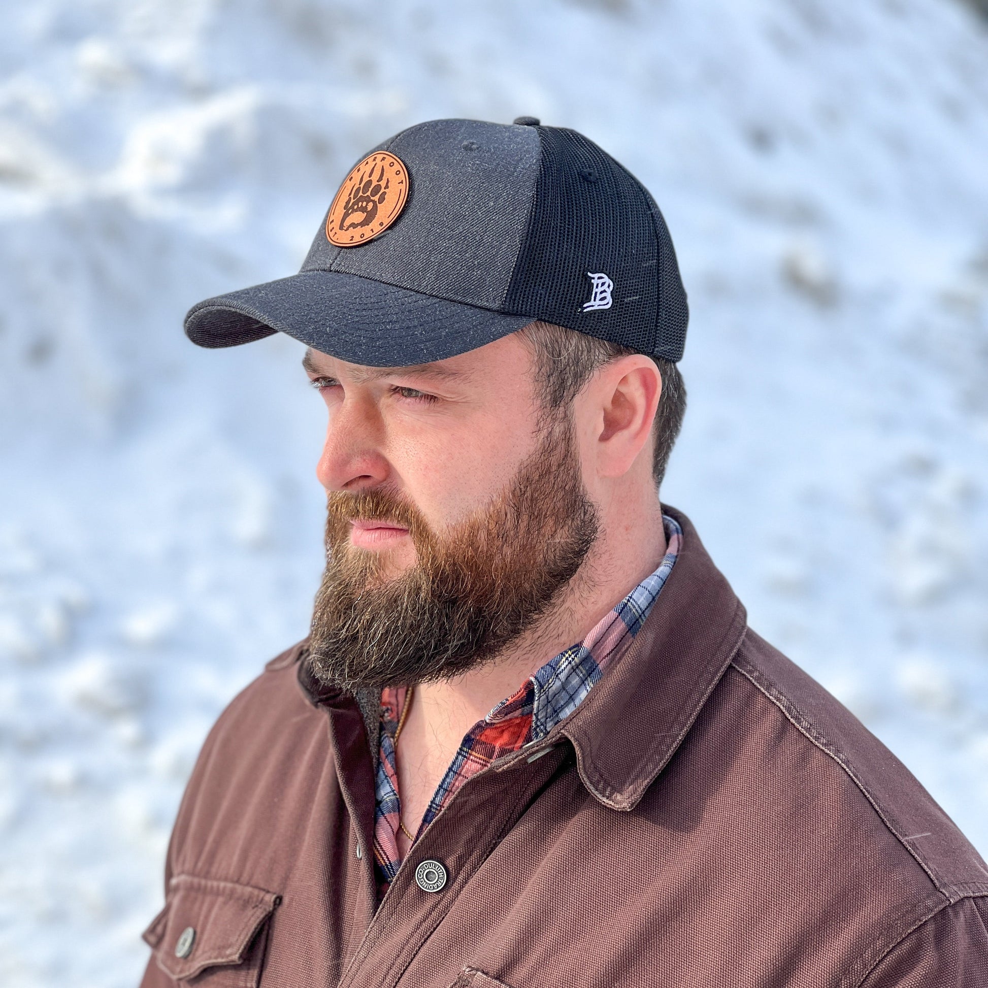 Leather Patch Trucker Hat - Bearfoot